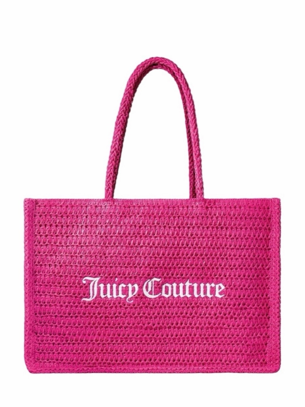 Juicy Couture Hot Pink Crochet Tote with Logo